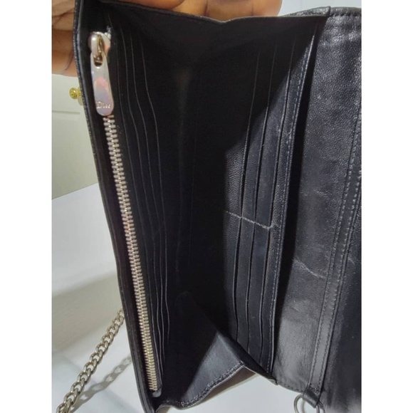 Authentic CHRISTIAN DIOR Diorama Wallet On Chain Black - Picture 16 of 16